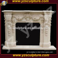 flower carved fireplace surround for indoor